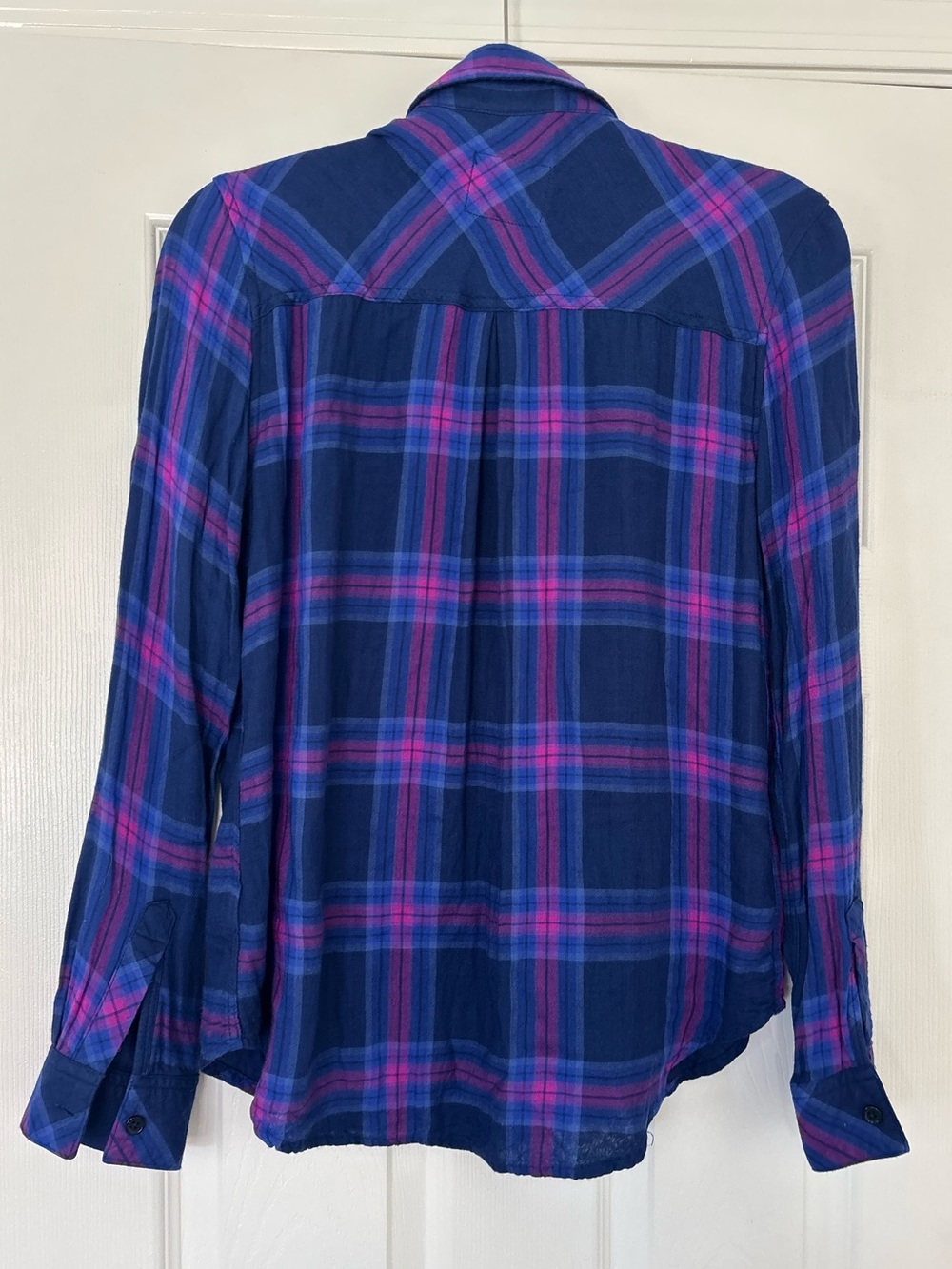 Rails Taitum Navy Ultraviolet Flannel Button Down Top - Picture 7 of 7